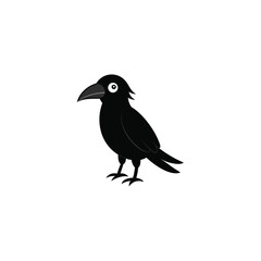 Obraz premium black crow silhouette on white background 