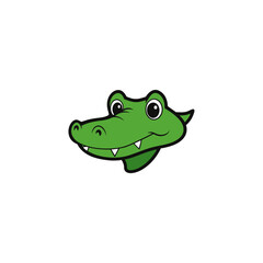 Fototapeta premium cartoon crocodile head on white background 