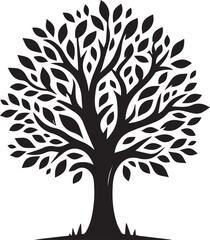 Obraz premium tree silhouette vector, tree logo vector illustration ,tree silhouette vector icon design