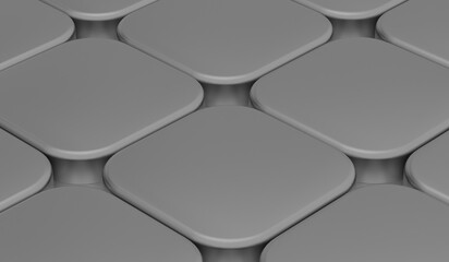 Rounded Square Texture, Simple Abstract Background, Geometric, 3D Illustration