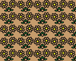 Seamless floral vintage pattern with ornamental flowers and leaves
