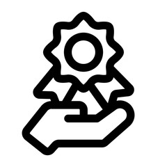 Hand Holding a Rosette Award