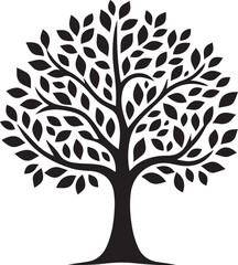 Obraz premium tree silhouette vector, tree logo vector illustration ,tree silhouette vector icon design