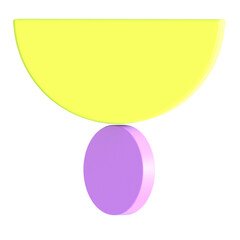 Abstract Element Purple Green 3d icon illustration