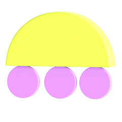 Abstract Element Purple Green 3d icon illustration