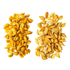 Fresh Yellow Seeds on Isolated Background for Healthy Eating
