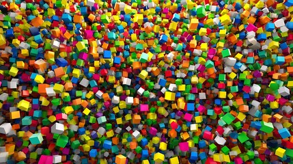 Colorful cube chaos a vibrant background