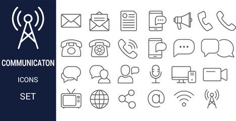 Communication Icons Set  A Collection of Modern Line Icons for Digital Communication