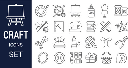 Extensive Collection of Craft Icons Sewing, Painting, and More