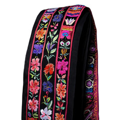 Colorful Handcrafted Embroidered Textile with Floral Patterns