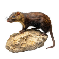 Realistic Small Mammal on Natural Rock Surface in Studio Setting