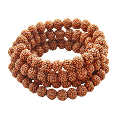 Brown wooden beads bracelet with intricate texture and design