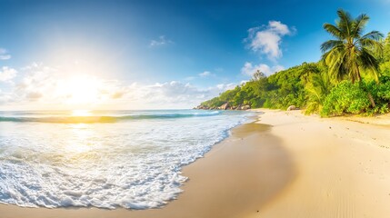 Turquoise water and sunny tropical beach