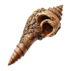 Intricately Carved Shell Ornament with Detailed Floral Patterns