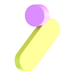 Abstract Element Purple Green 3d icon illustration