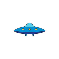 cartoon ufo spaceship on white background  