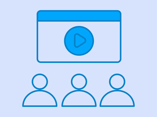 Online class icon. E-learning icon design. Solid vector icon. Simple flat icon.