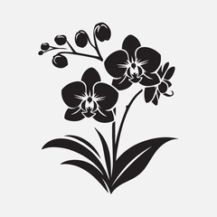 Obraz premium flower silhouette vector, flower logo vector illustration, flower silhouette vector design