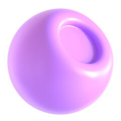 Abstract Element Purple Green 3d icon illustration