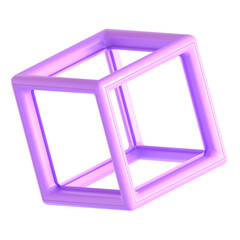 Abstract Element Purple Green 3d icon illustration