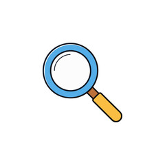 magnifying glass icon on white background  vector illustration