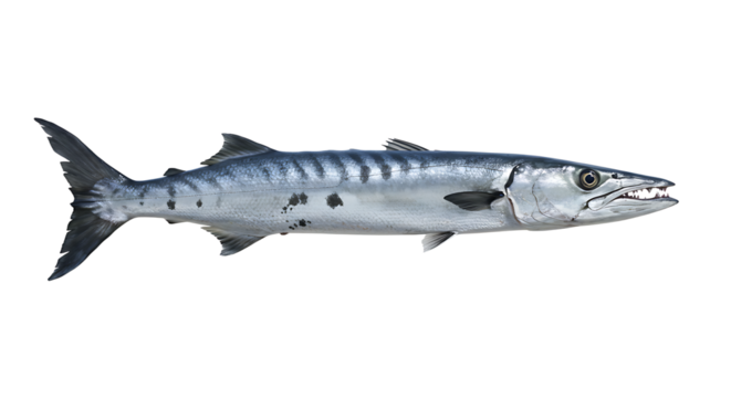 Detailed Illustration of a Barracuda with Open Jaws