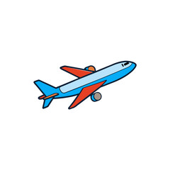 realistic airplane flying on white background  vector illustration
