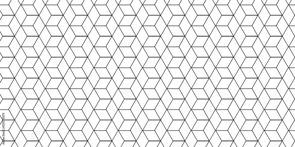 Fototapete Vector tiles gradient science web tech connection triangle diamond honeycomb hexagon art. Seamless pattern with hexagon square cube geometric pattern shapes grid metal element texture design.	
