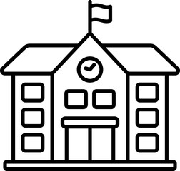 Black school icon - outline