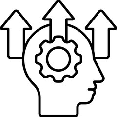 Black skill development icon - outline