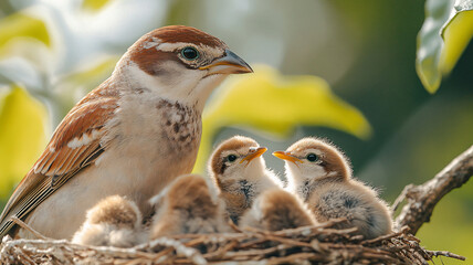 A Mother's Watchful Eyes, nature, bird, animal, background, wild, wildlife, illustration, tropical, natural, beautiful, vector, birds. 