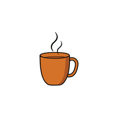 realistic coffee cup with steam on vector illustration