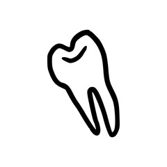 healthy tooth outline illustration