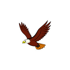 Fototapeta premium realistic eagle flying on white background 