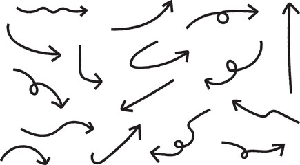 手描きのシンプル矢印あしらい素材