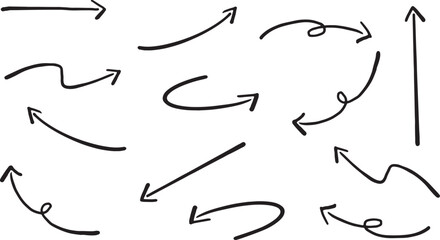 手描きのシンプル矢印あしらい素材