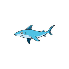 Obraz premium realistic hammerhead shark on white background 