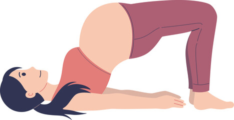 Pregnant Woman Practicing Yoga Pose