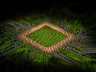Close-up of a circuit board chip