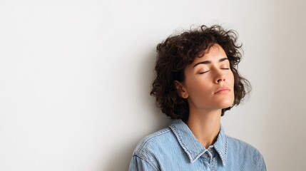 Headache symptoms and pain relief strategies studio setting portrait photography calm environment close-up view
