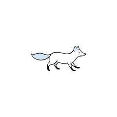 Fototapeta premium realistic snow fox running across tundra on white 