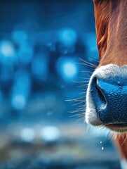 Close-up of a cow's wet nose