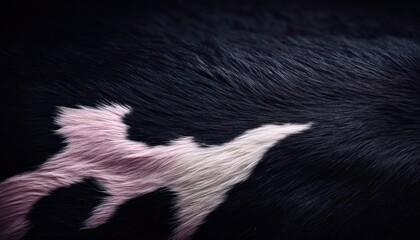 Close-up of a cow's hide, pink and white markings