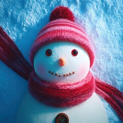 Close-up of a cute snowman