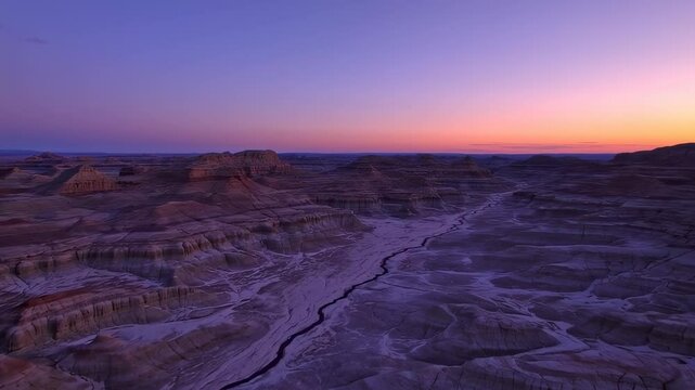 Beautiful sunset in the Yardang National Geological Park in Xinjiang