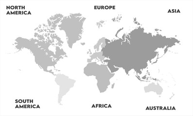 Naklejka premium Country borders map-03, modern world map graphic, Countries Silhouettes Stock Illustrations, Vectors
