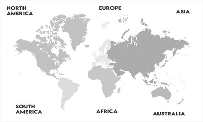 Naklejka premium Country borders map-04, modern world map graphic, Countries Silhouettes Stock Illustrations, Vectors
