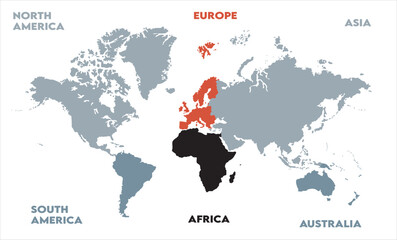 Naklejka premium Economic map-06, modern world map graphic, Countries Silhouettes Stock Illustrations, Vectors