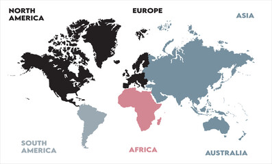 Naklejka premium Economic map-11, modern world map graphic, Countries Silhouettes Stock Illustrations, Vectors
