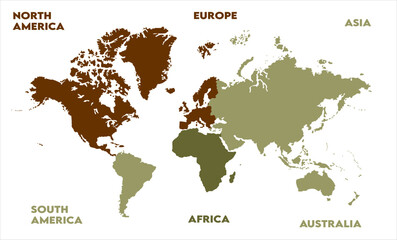 Fototapeta premium Geographic map-04, modern world map graphic, Countries Silhouettes Stock Illustrations, Vectors